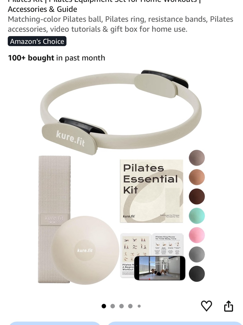 Brand New Pilates Ring & Essential Kit — Beige